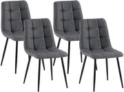 Set van 4 eetkamerstoelen Antibes stof donkergrijs dunkelgrau