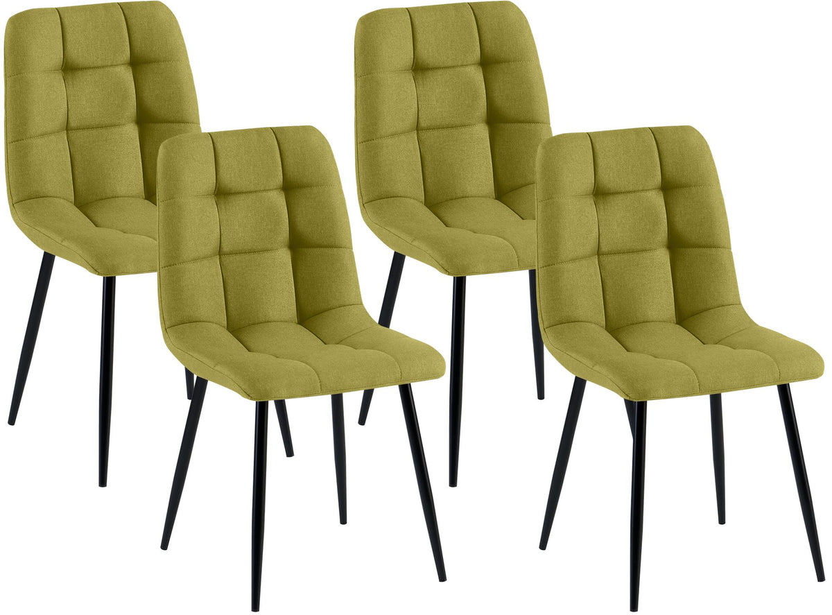 Set van 4 eetkamerstoelen Antibes stof groen grün