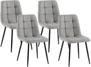Set van 4 eetkamerstoelen Antibes stof licht grijs hellgrau