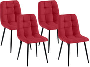 Set van 4 eetkamerstoelen Antibes stof rood rot