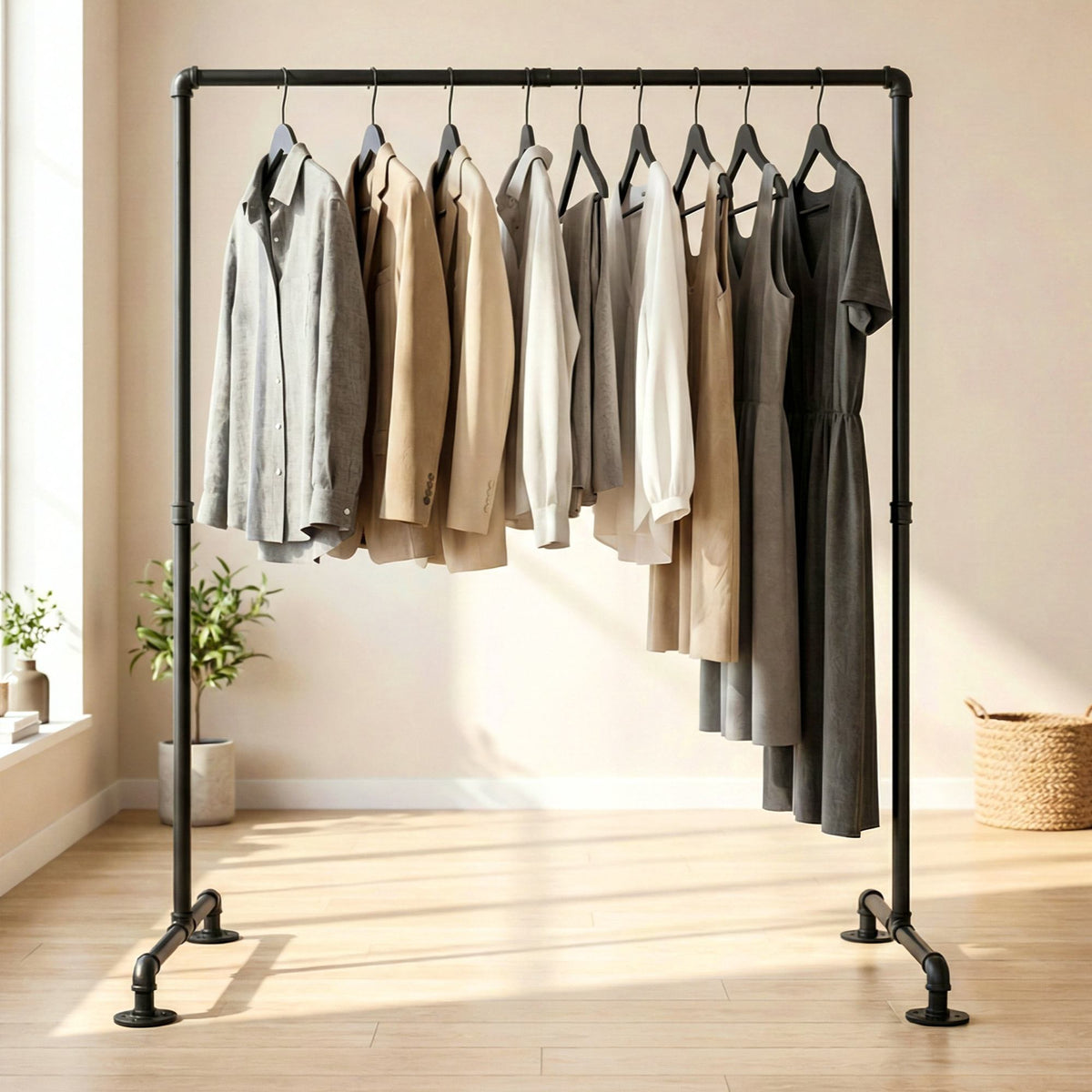 Kleiderständer Jersey 55x120x150 schwarz