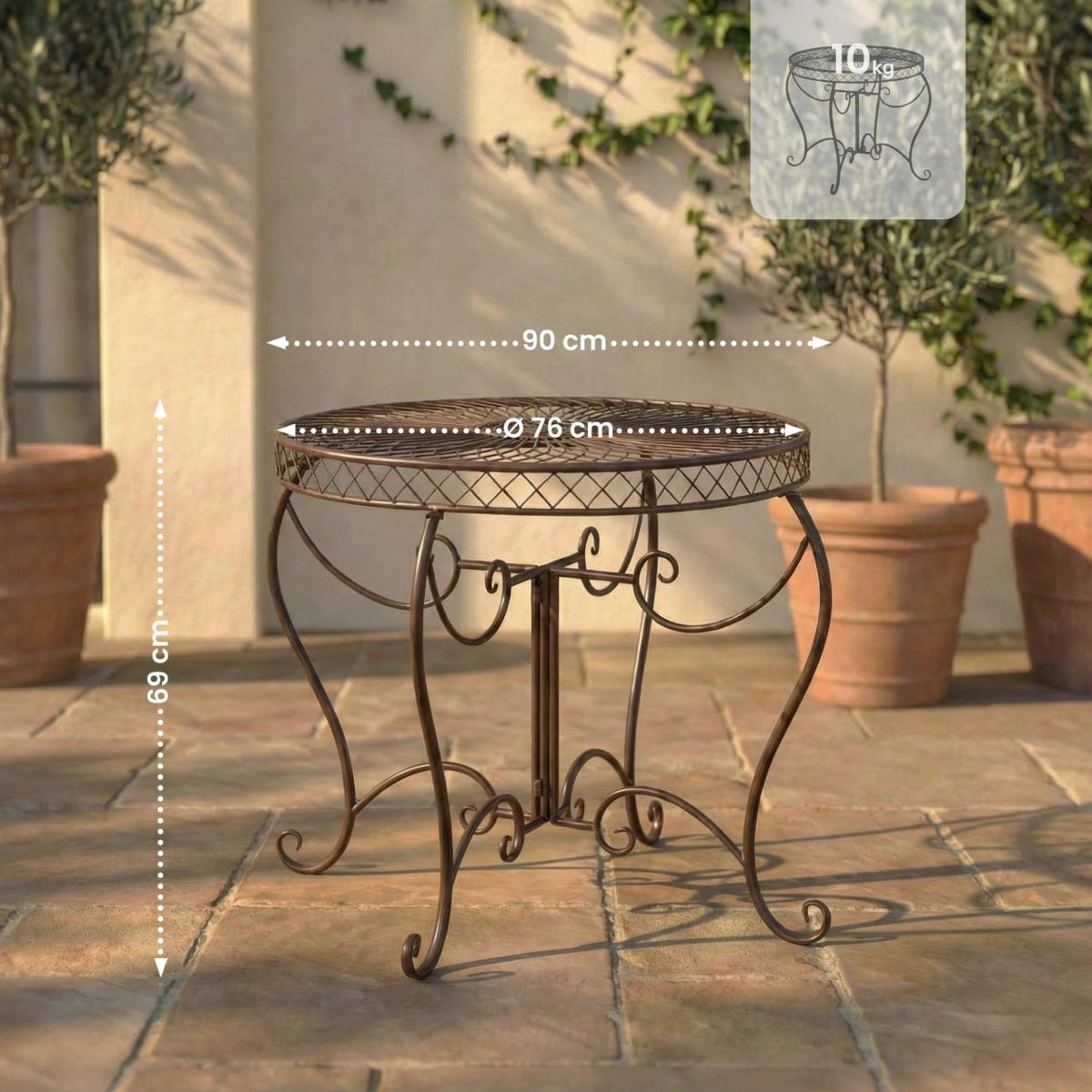 Tuintafel Sheela bronzen bronze