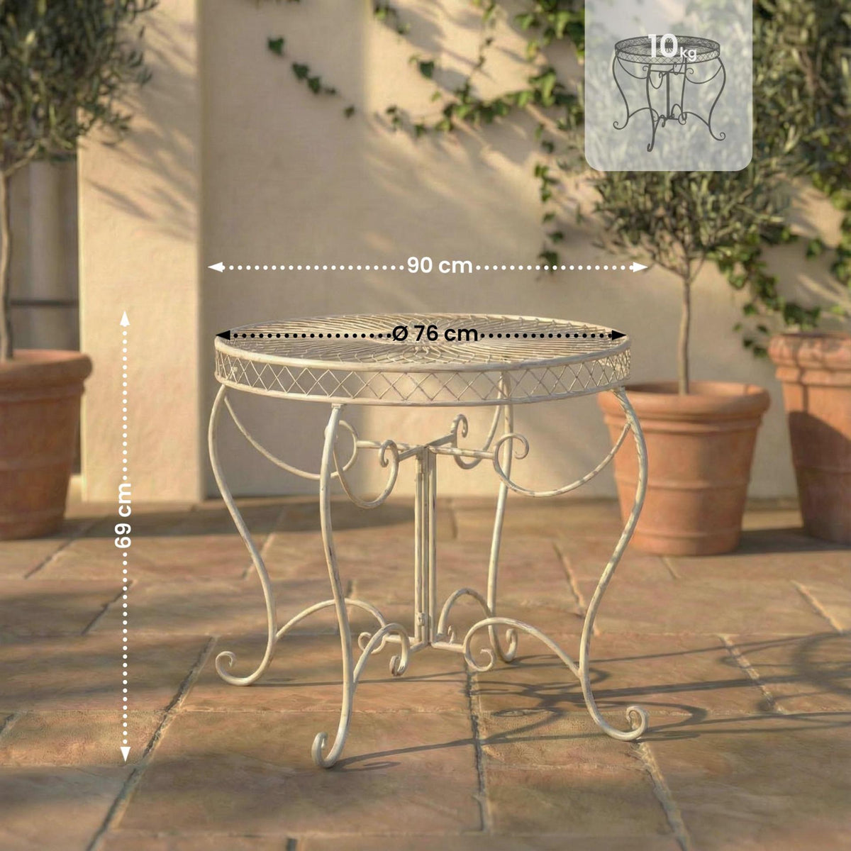Tuintafel Sheela antiek/creme antik-creme