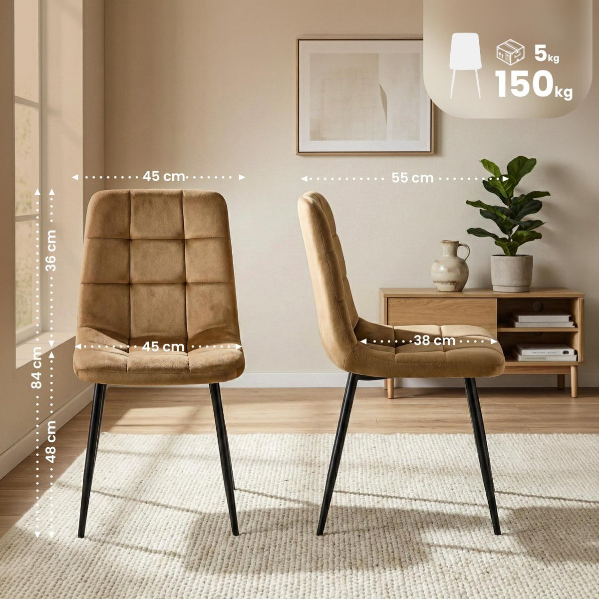 Eetkamerstoel Antibes taupe taupe