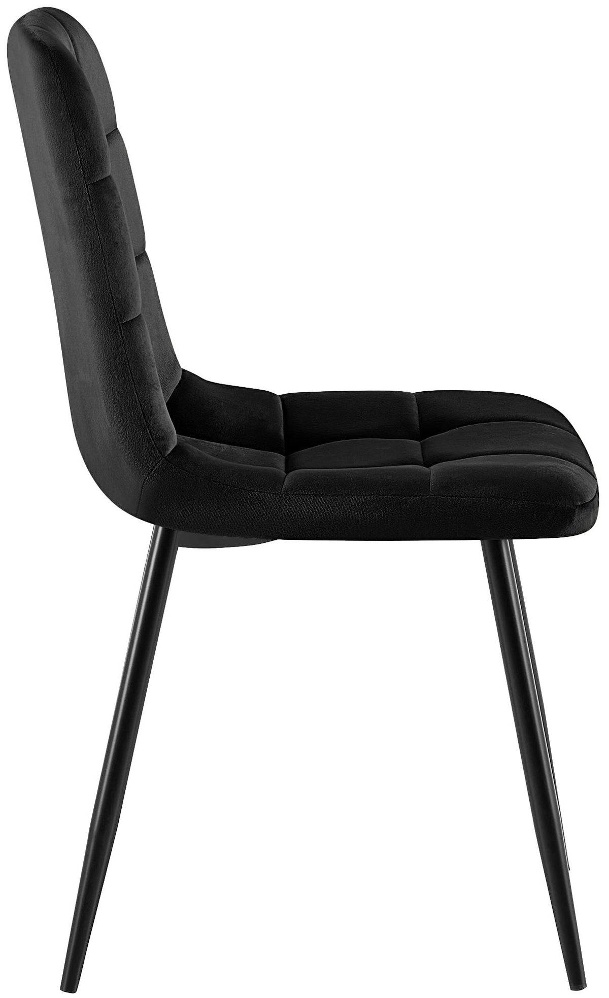 Set van 4 Eetkamerstoelen Antibes Fluweel zwart schwarz