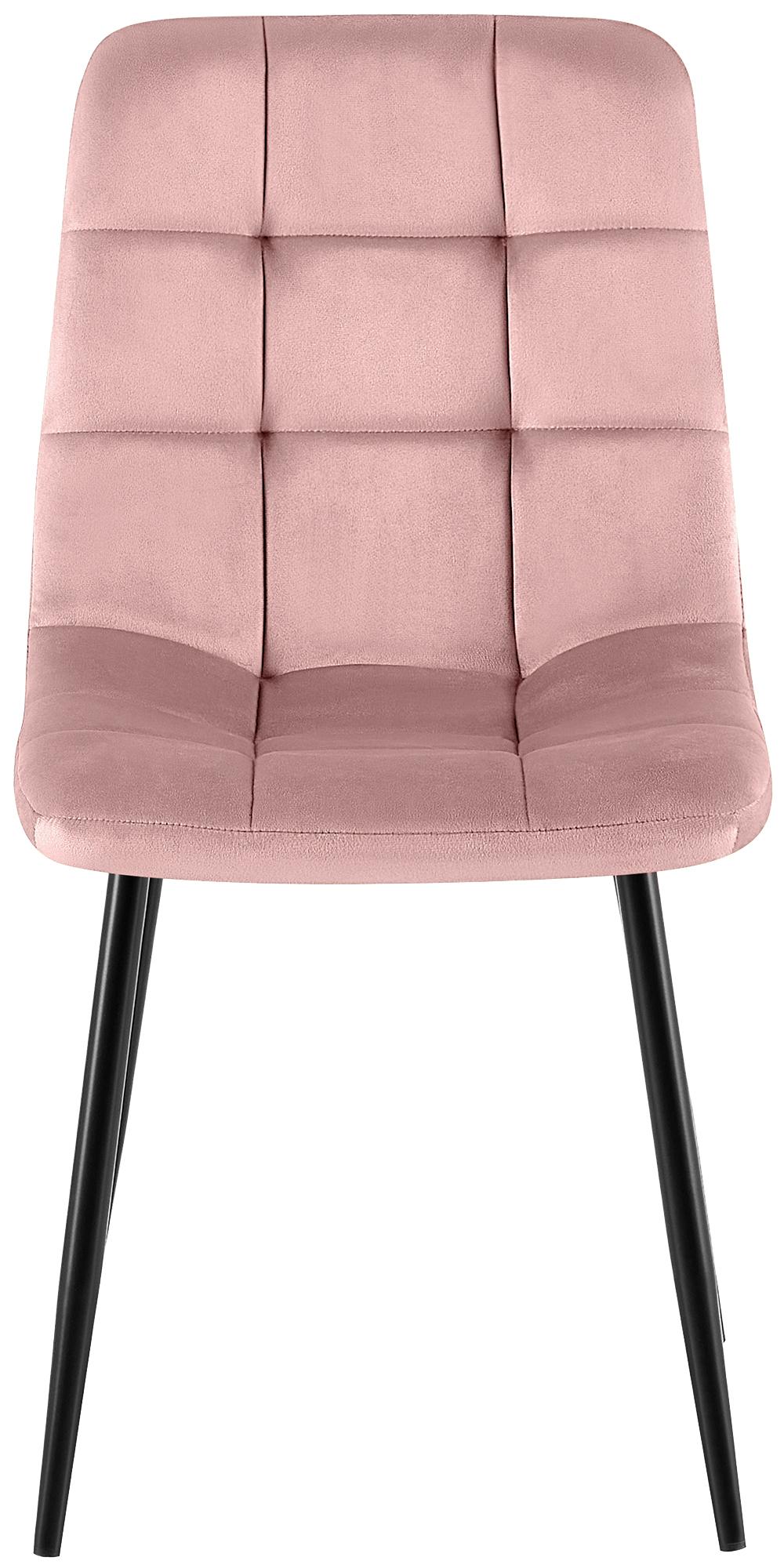Set van 4 Eetkamerstoelen Antibes Fluweel roze pink