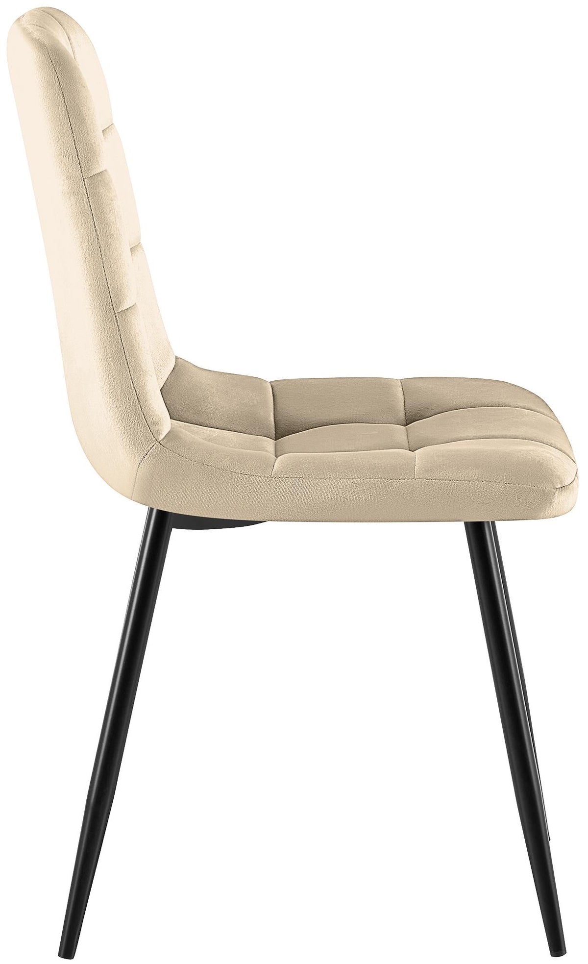 Set van 4 Eetkamerstoelen Antibes Fluweel cremewit cremeweiß