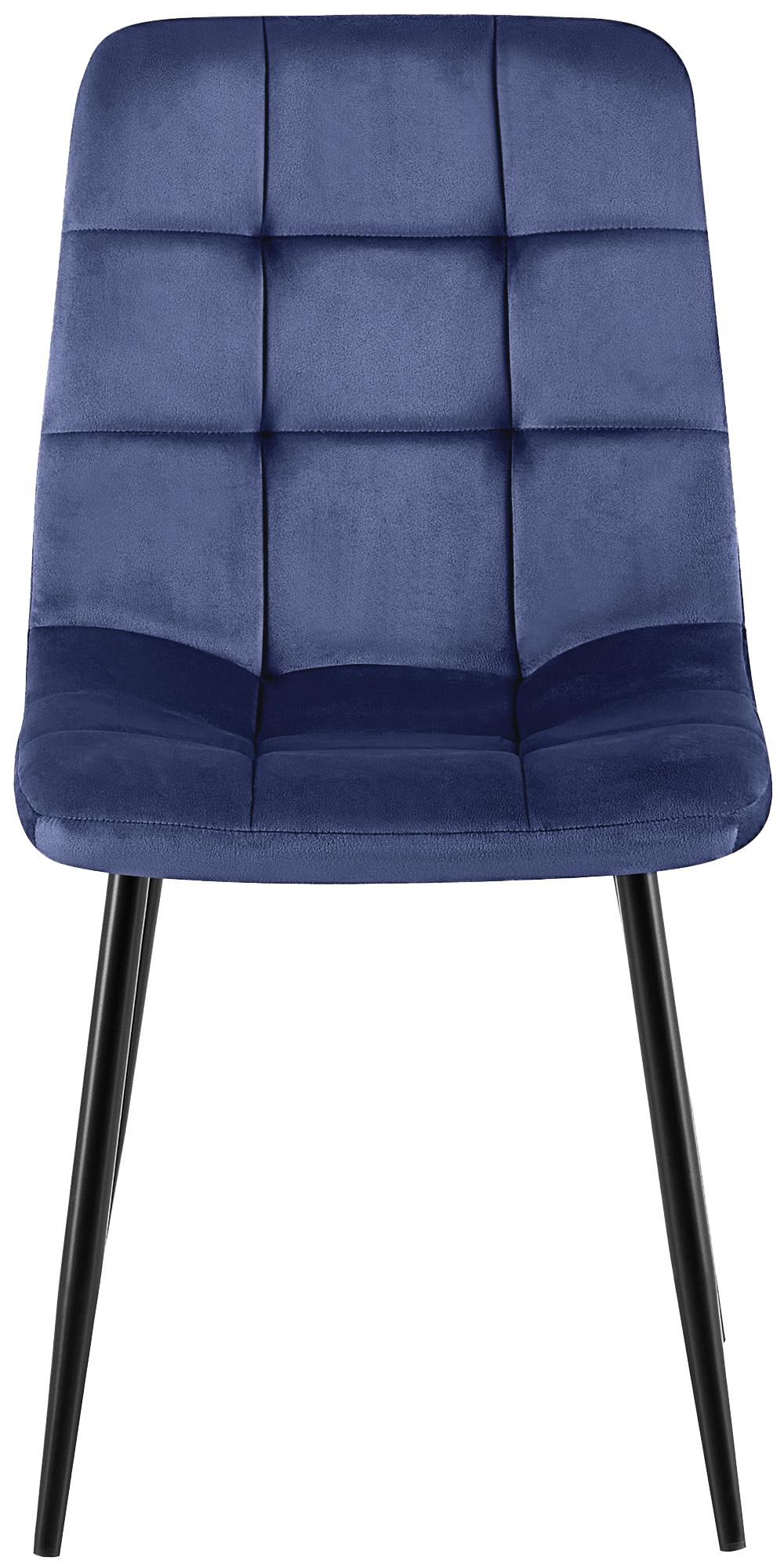 Set van 4 Eetkamerstoelen Antibes Fluweel blauw blau