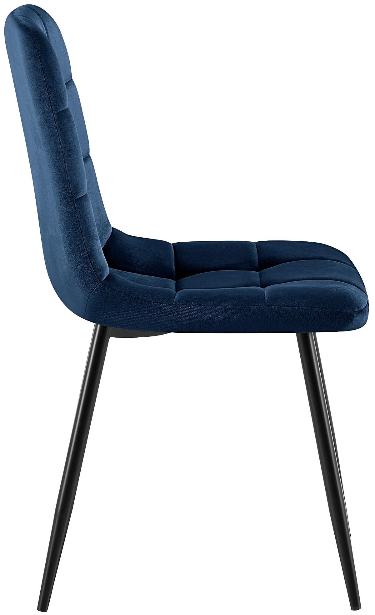 Set van 4 Eetkamerstoelen Antibes Fluweel donkerblauw dunkelblau
