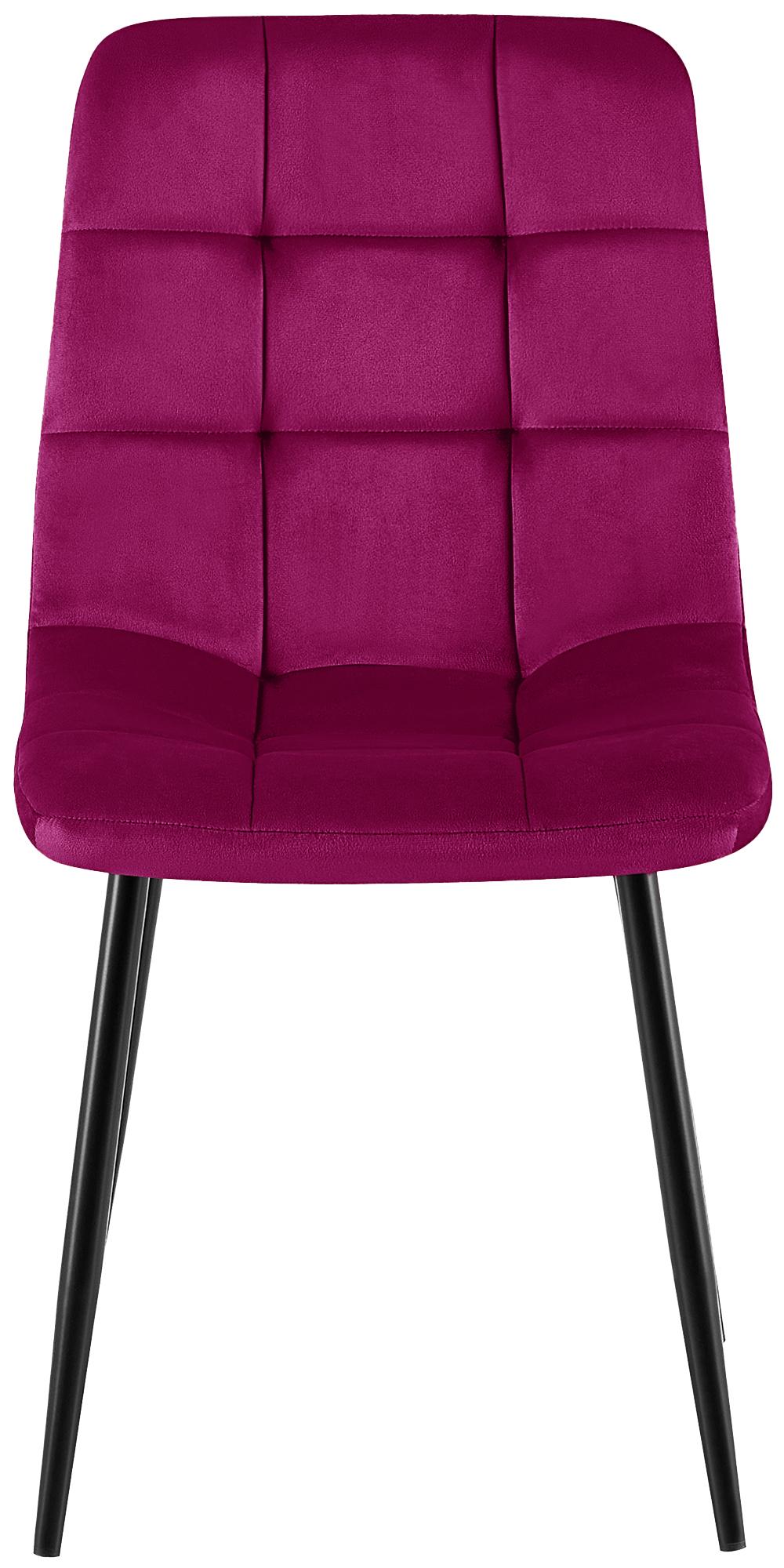 Set van 4 Eetkamerstoelen Antibes Fluweel purper lila