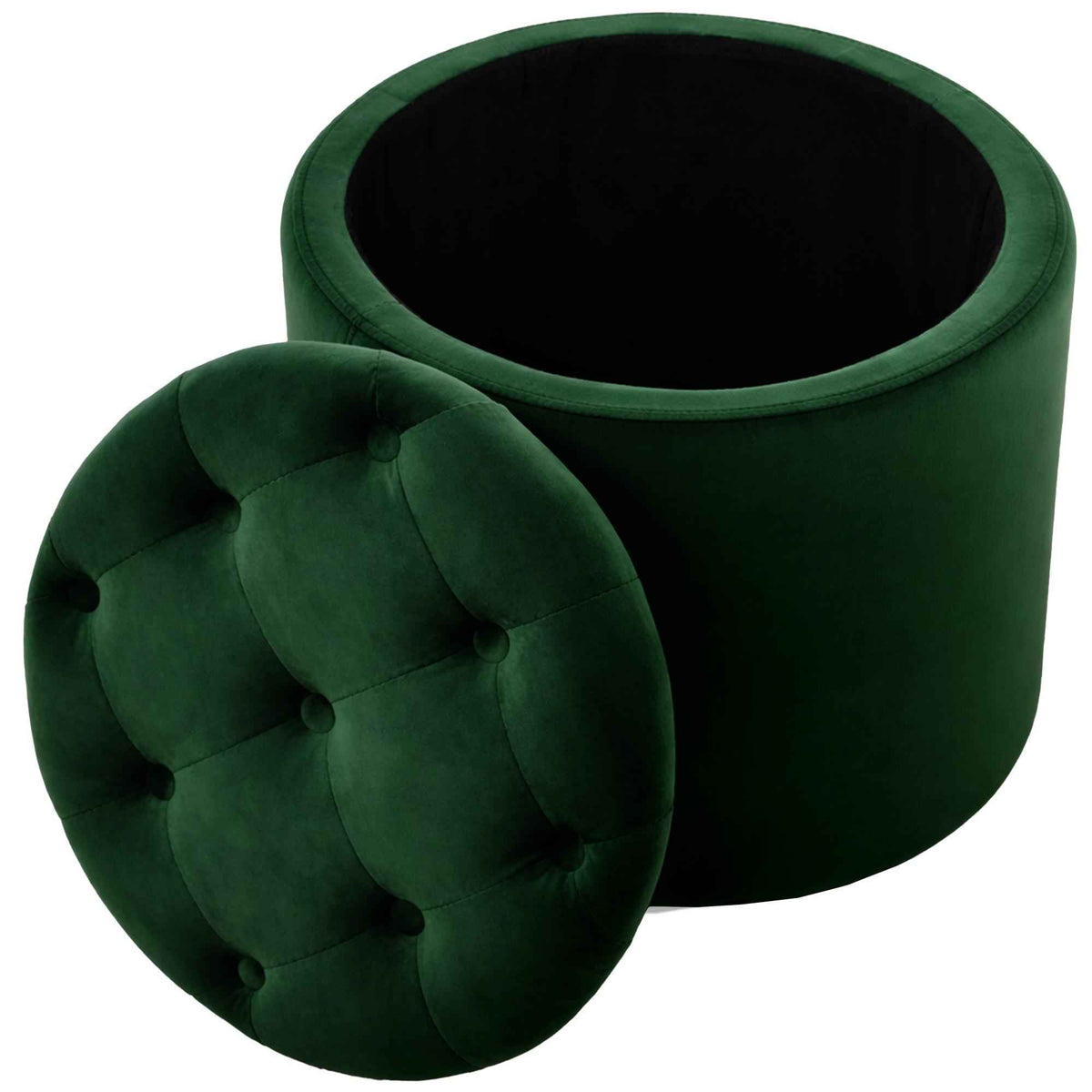 Poef Pantin fluweel groen grün