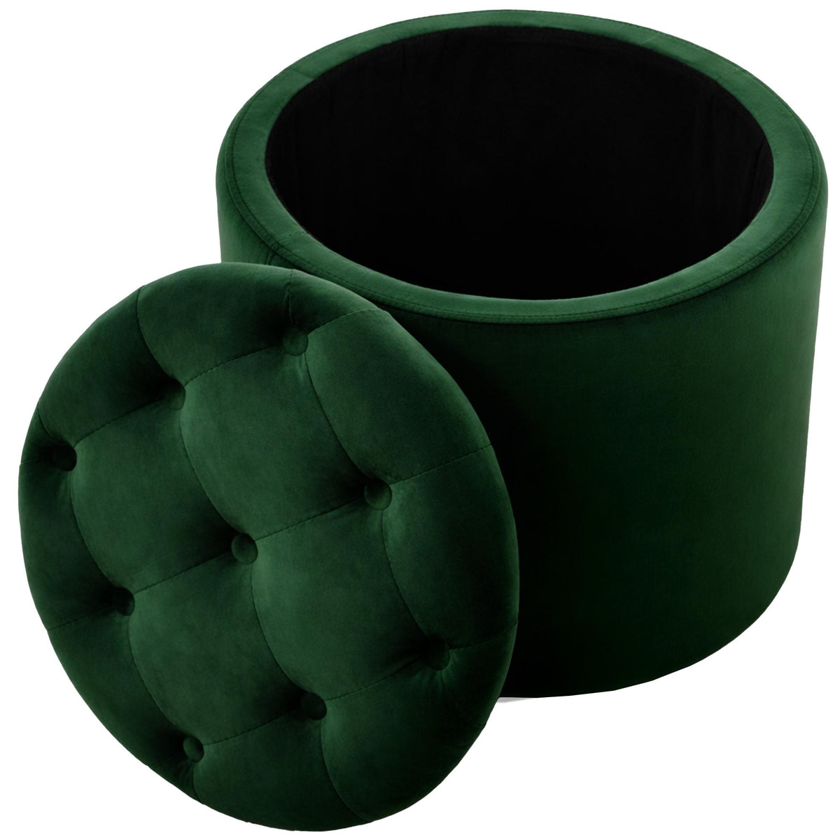 Poef Pantin fluweel groen grün