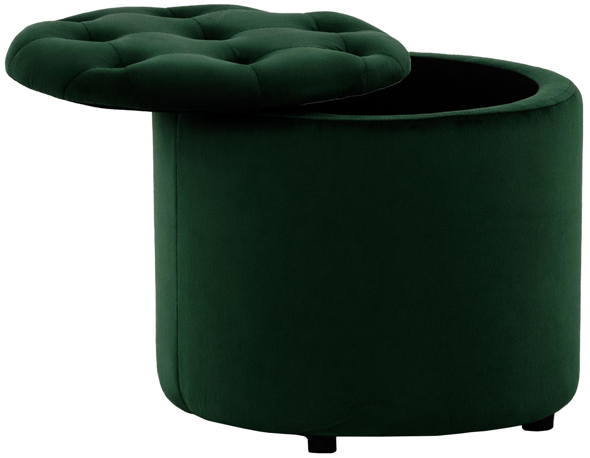 Poef Pantin fluweel groen grün