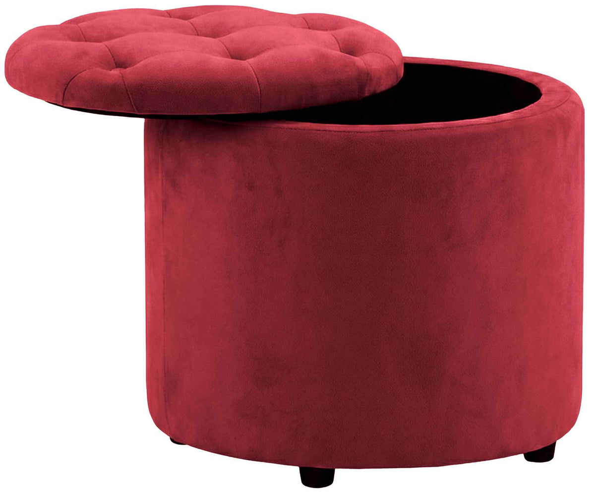 Poef Pantin fluweel rood rot