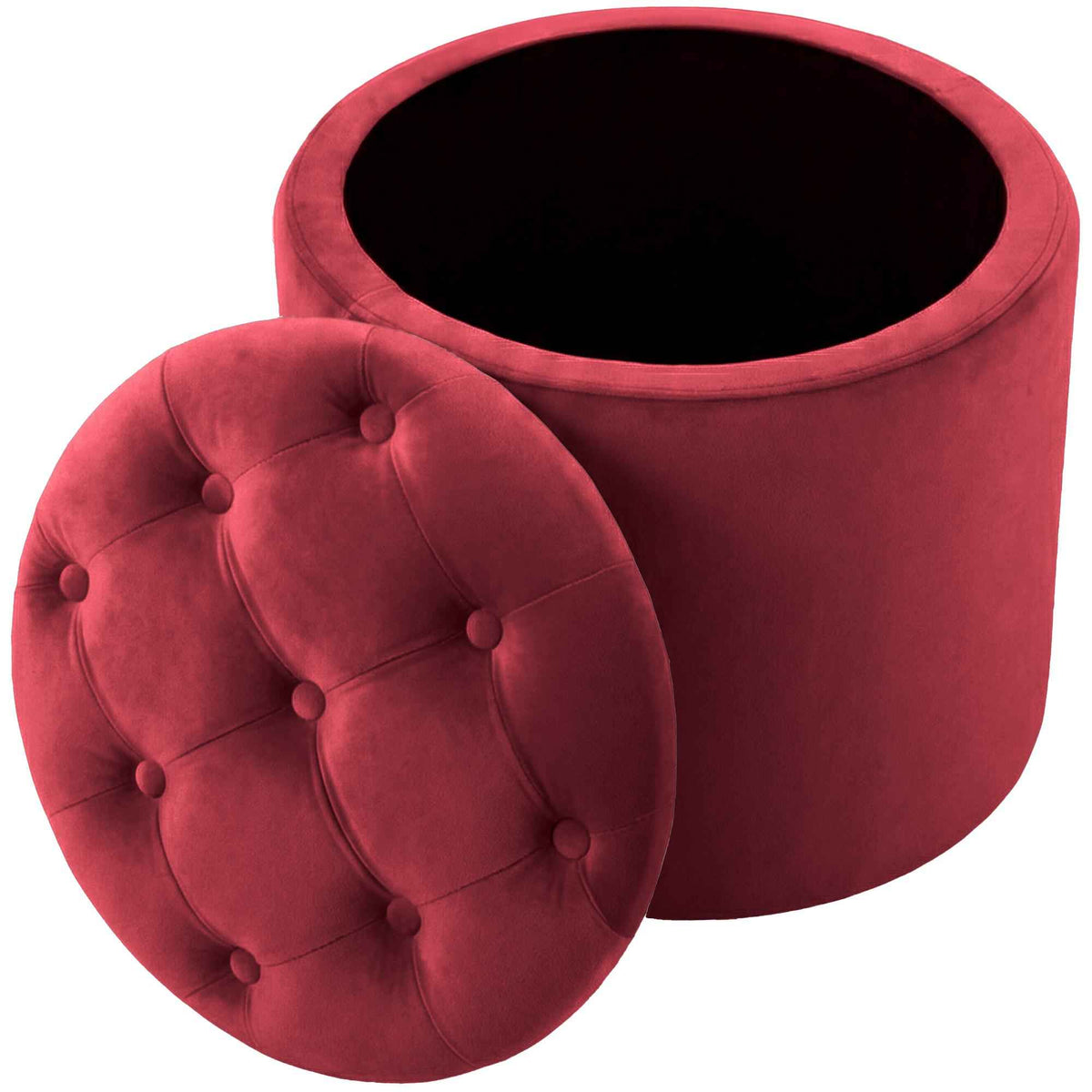 Poef Pantin fluweel rood rot