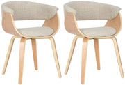 Set van 2 Eetkamerstoelen Bruce stof natura/creme natura/creme