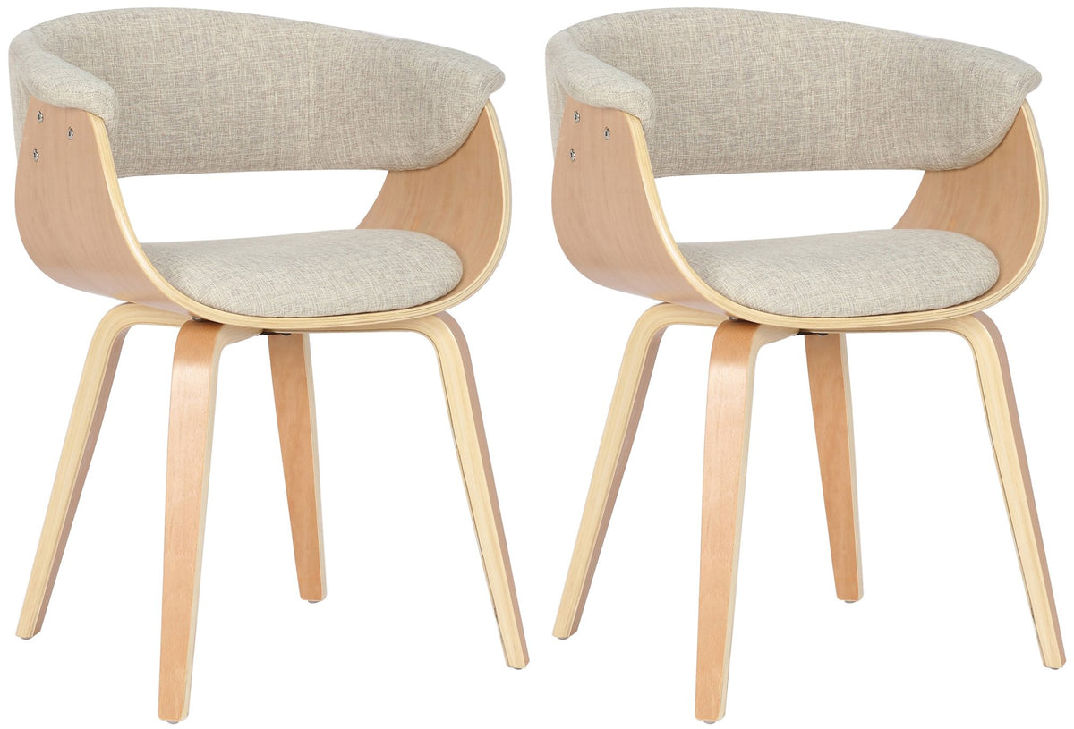 Set van 2 Eetkamerstoelen Bruce stof natura/creme natura/creme