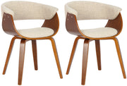 Set van 2 Eetkamerstoelen Bruce stof walnoot/creme walnuss/creme