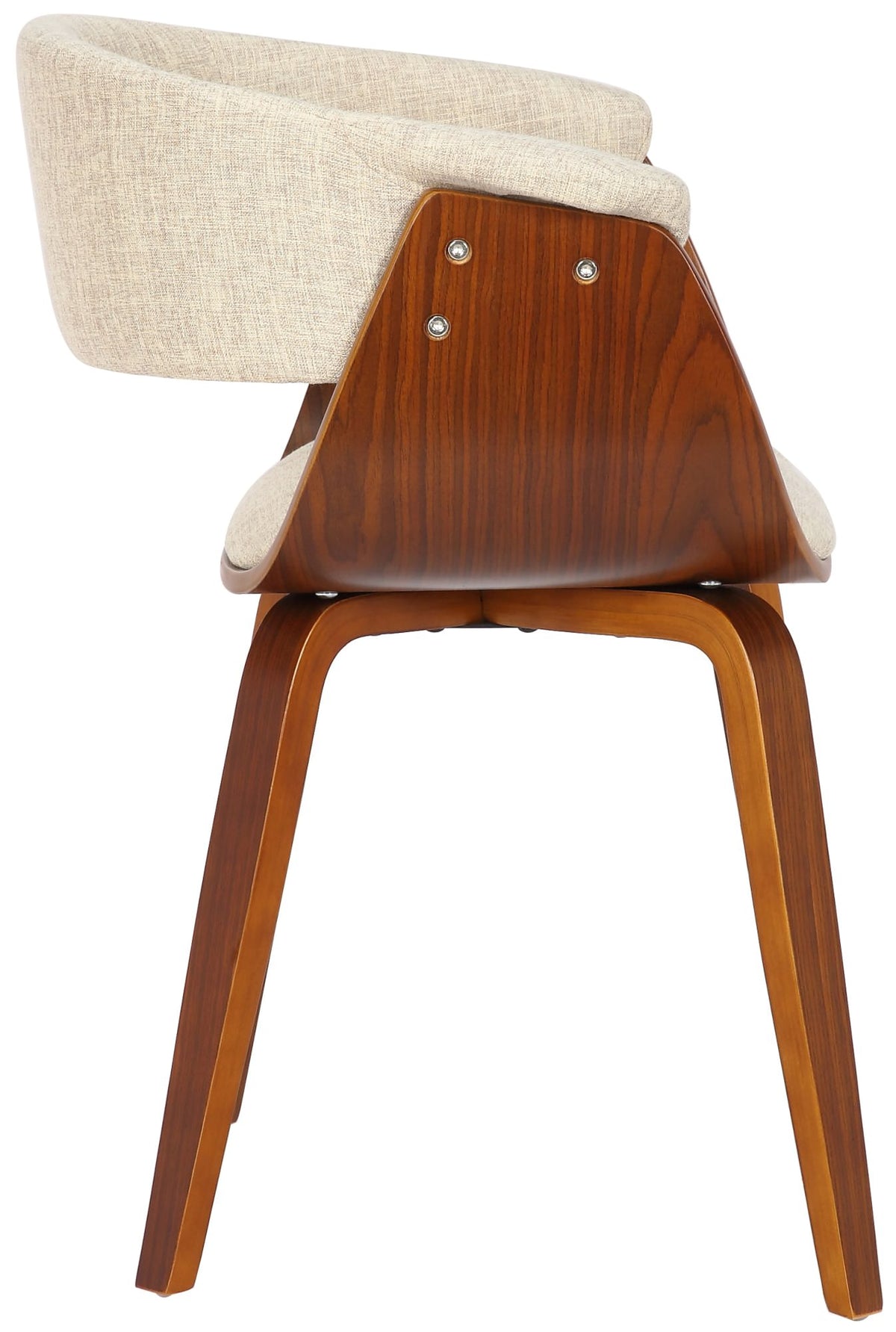 Set van 2 Eetkamerstoelen Bruce stof walnoot/creme walnuss/creme