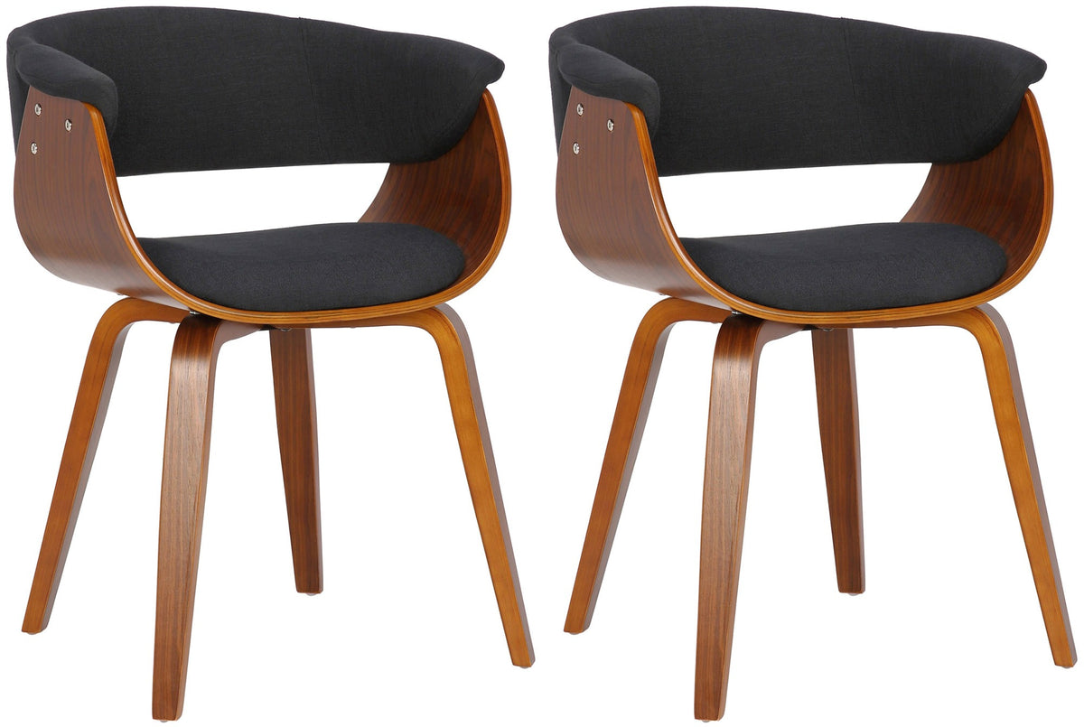 Set van 2 Eetkamerstoelen Bruce stof walnoot/zwart walnuss/schwarz