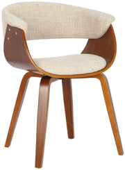 Eetkamerstoel Bruce Stof creme,walnoot creme