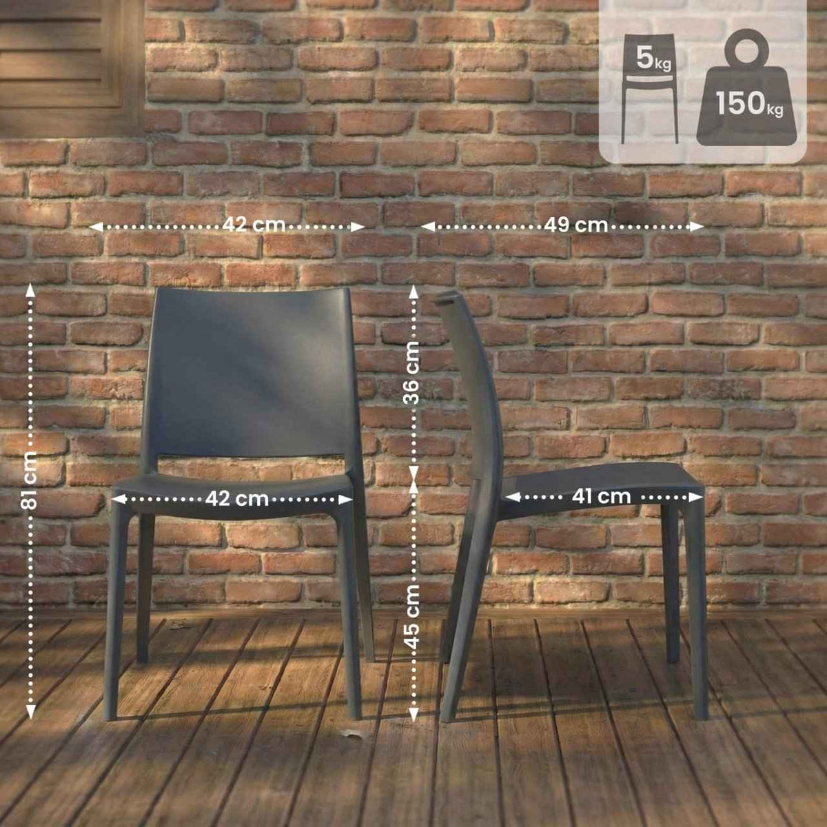 Tuinstoel Meton donkergrijs dunkelgrau