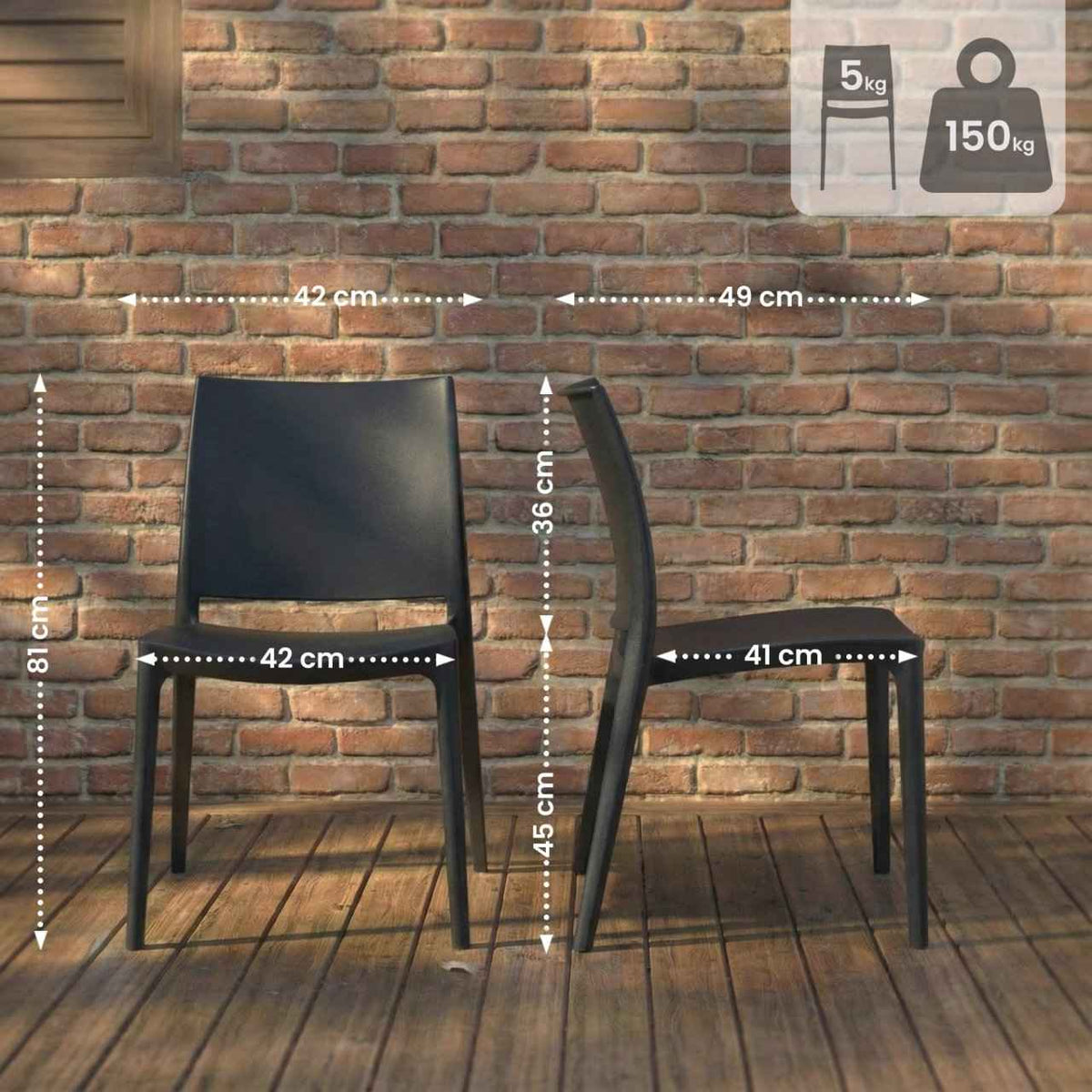 Tuinstoel Meton zwart schwarz