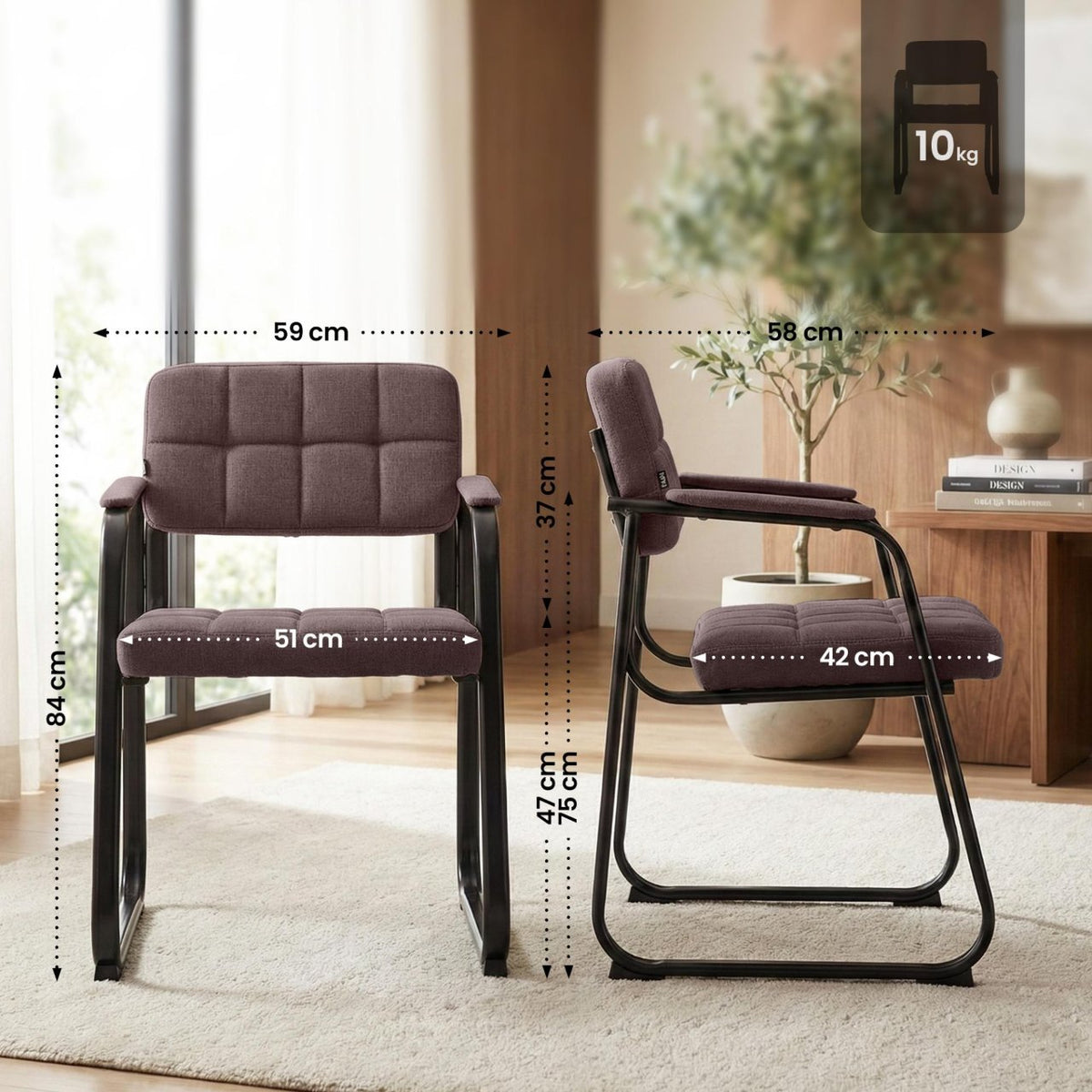 Besucherstuhl Canada B Stoff braun