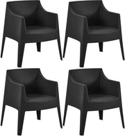 Set van 4 tuinstoelen Bartal zwart schwarz