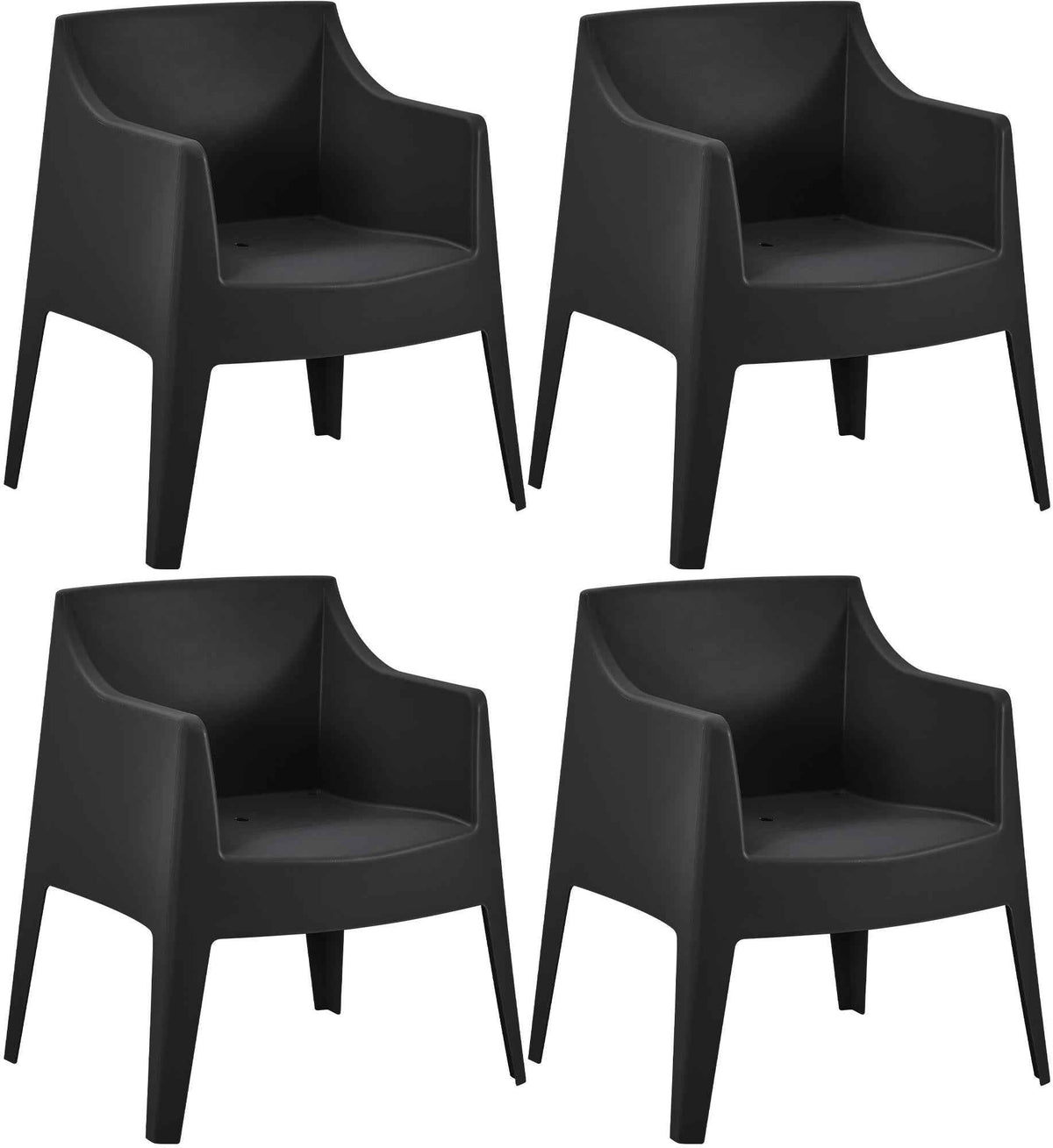 Set van 4 tuinstoelen Bartal zwart schwarz