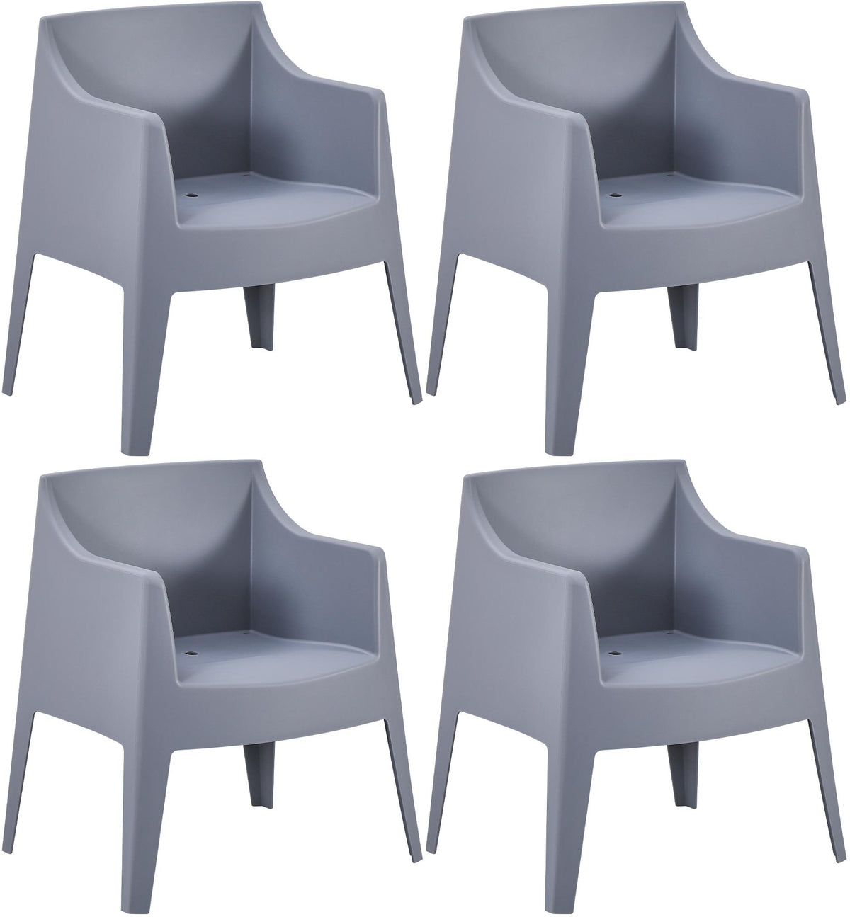 Set van 4 tuinstoelen Bartal grijs grau