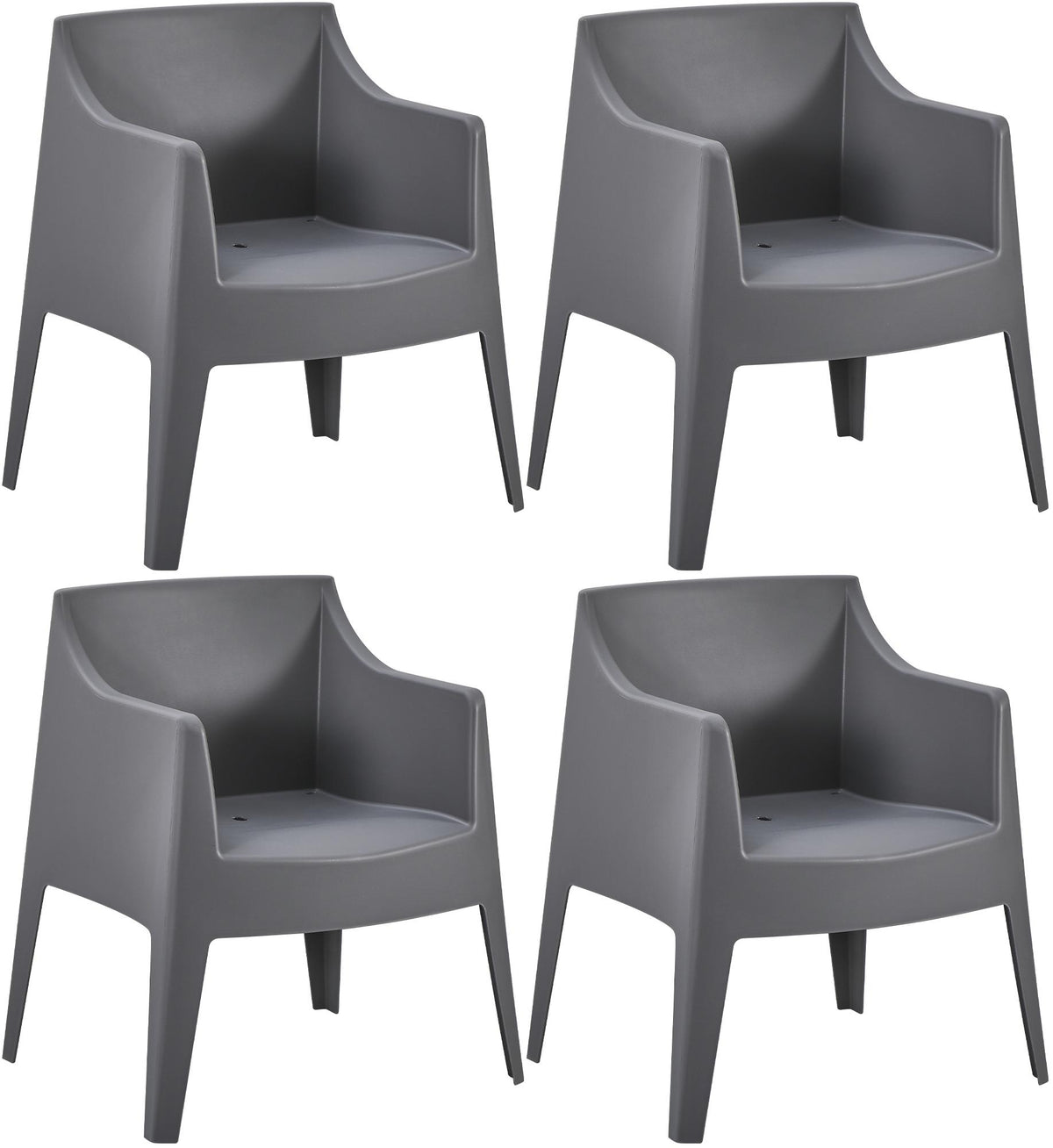 Set van 4 tuinstoelen Bartal donkergrijs dunkelgrau