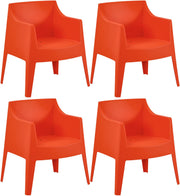Set van 4 tuinstoelen Bartal oranje orange