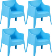 Set van 4 tuinstoelen Bartal blauw blau