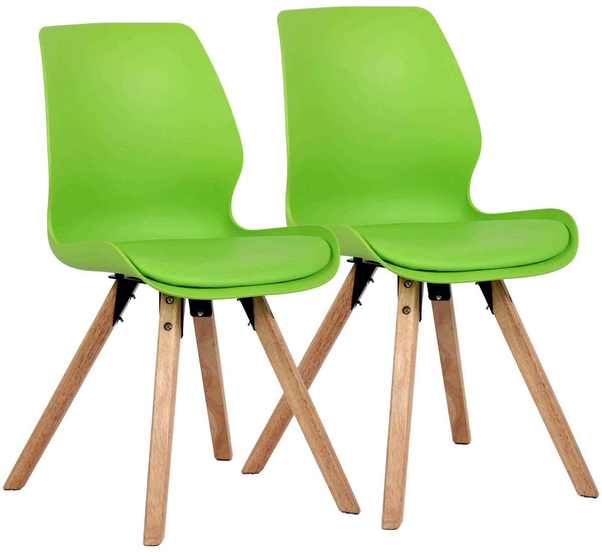 Set van 2 Eetkamerstoelen Luna groen,Kunststof grün