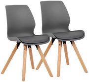 Set van 2 Eetkamerstoelen Luna grijs,Kunststof grau