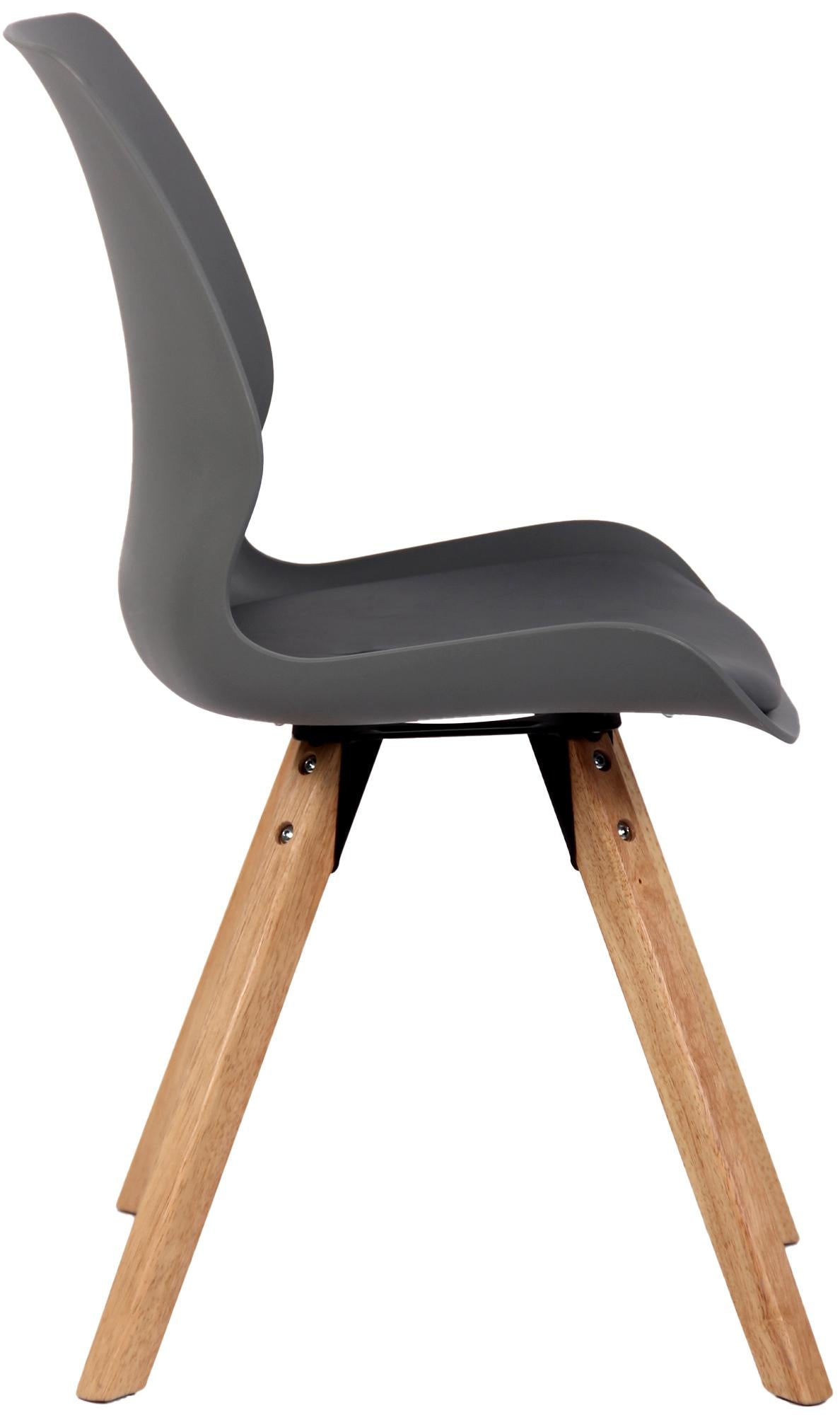 Set van 2 Eetkamerstoelen Luna grijs,Kunststof grau