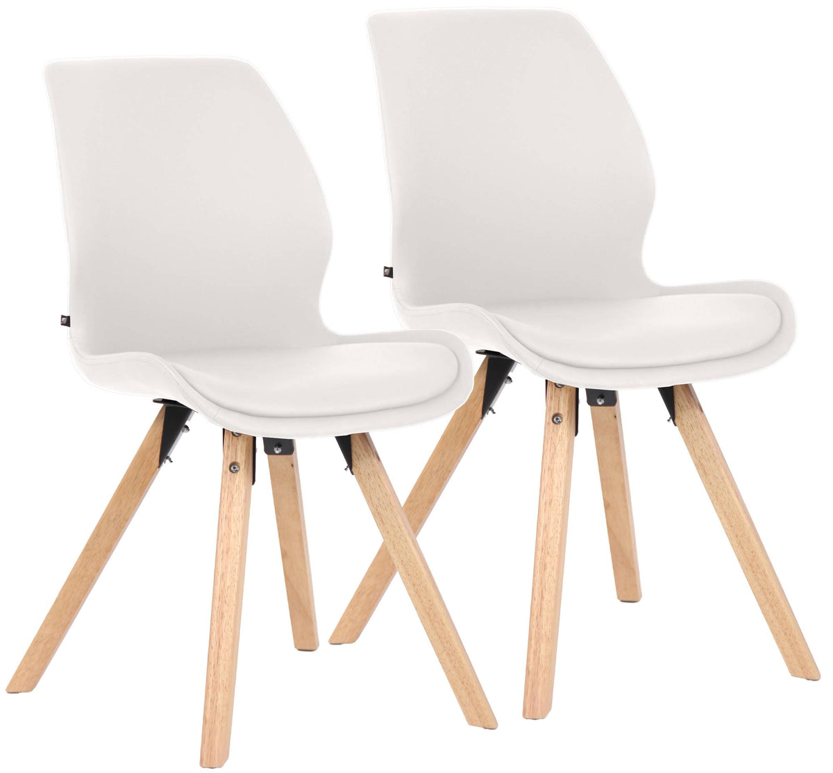 Set van 2 Eetkamerstoelen Luna wit,Kunststof weiß