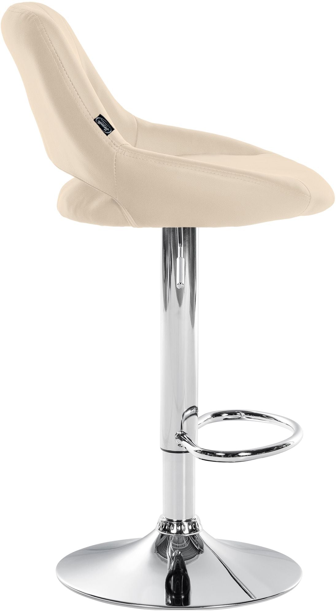 Barkruk Milet kunstleer creme,chroom creme