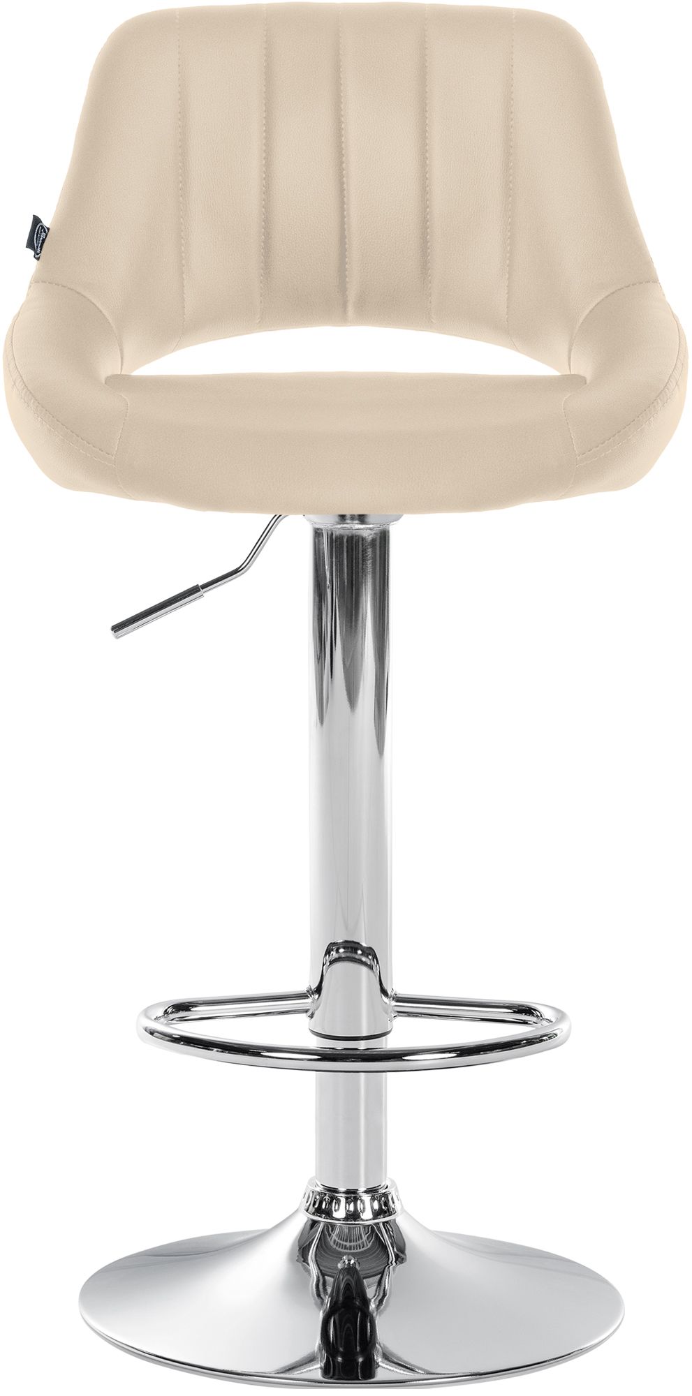 Set van 2 barkrukken Milet kunstleer creme,Metaal in chroomoptiek creme
