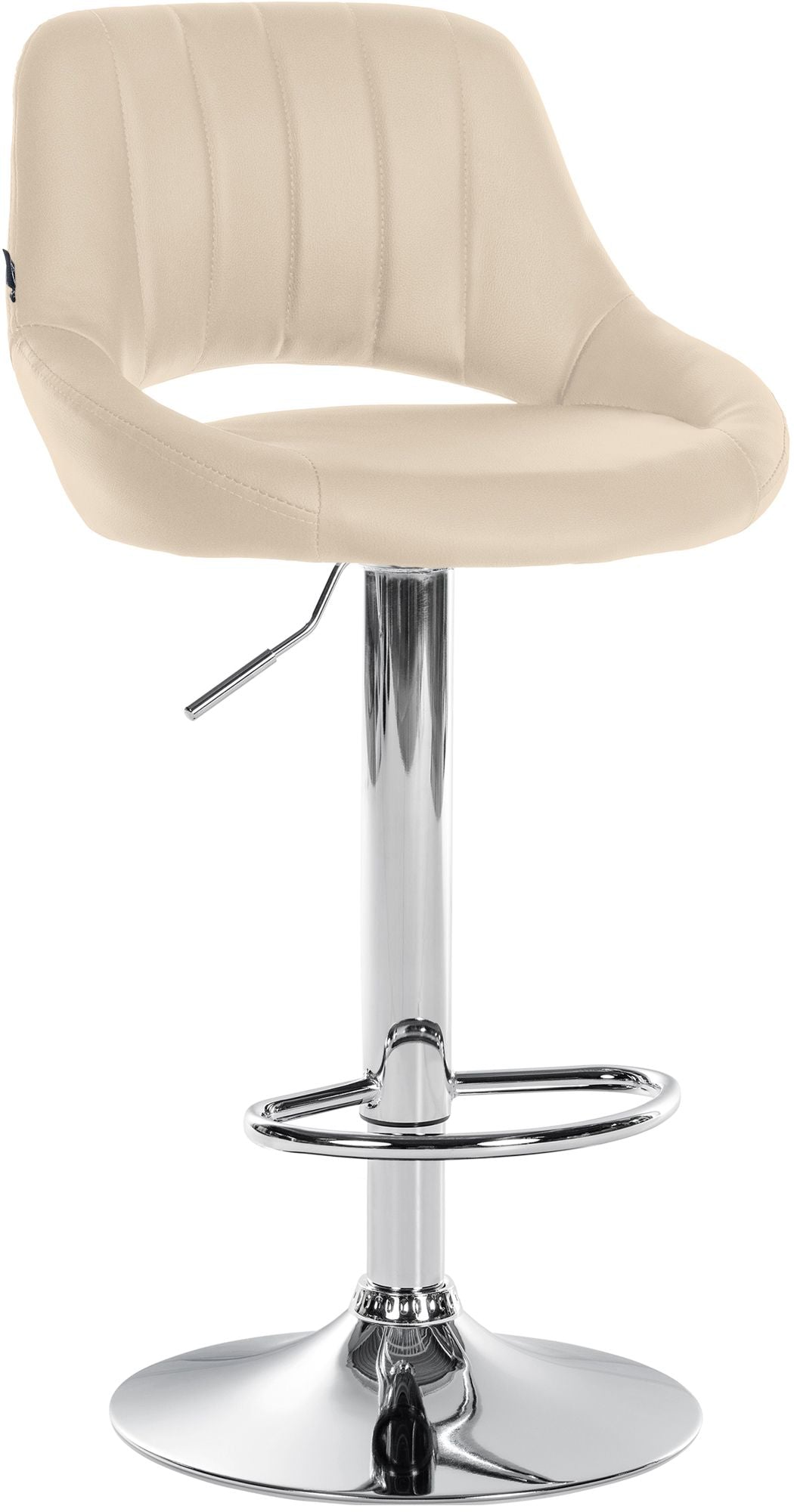 Barkruk Milet kunstleer creme,chroom creme