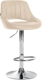 Barkruk Milet kunstleer creme,chroom creme