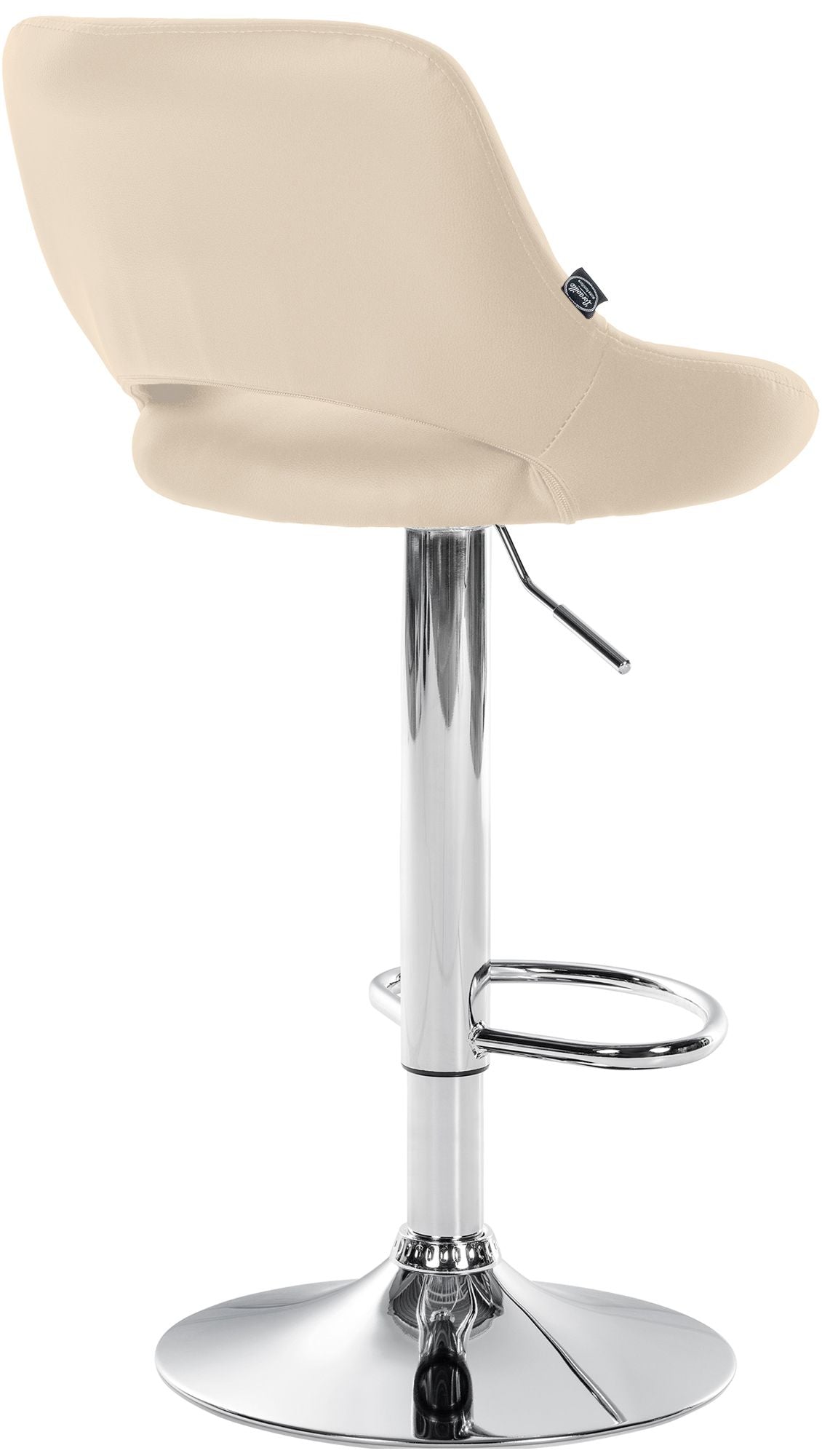 Barkruk Milet kunstleer creme,chroom creme