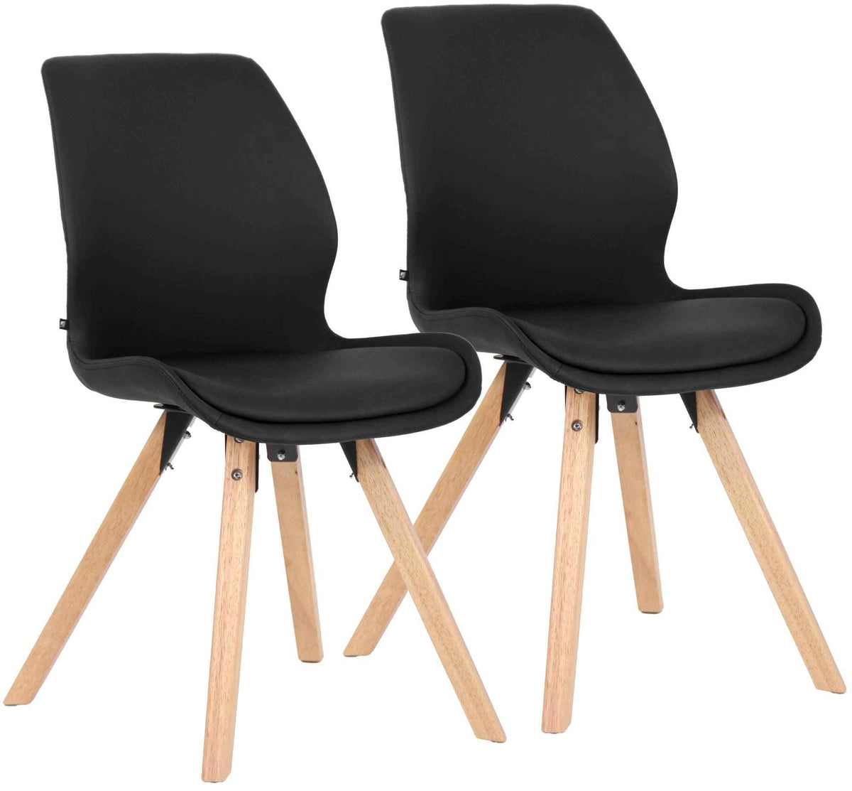 Set van 2 Eetkamerstoelen Luna zwart,Kunstleer schwarz