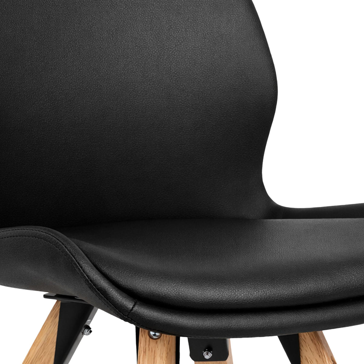 Set van 2 Eetkamerstoelen Luna zwart,Kunstleer schwarz