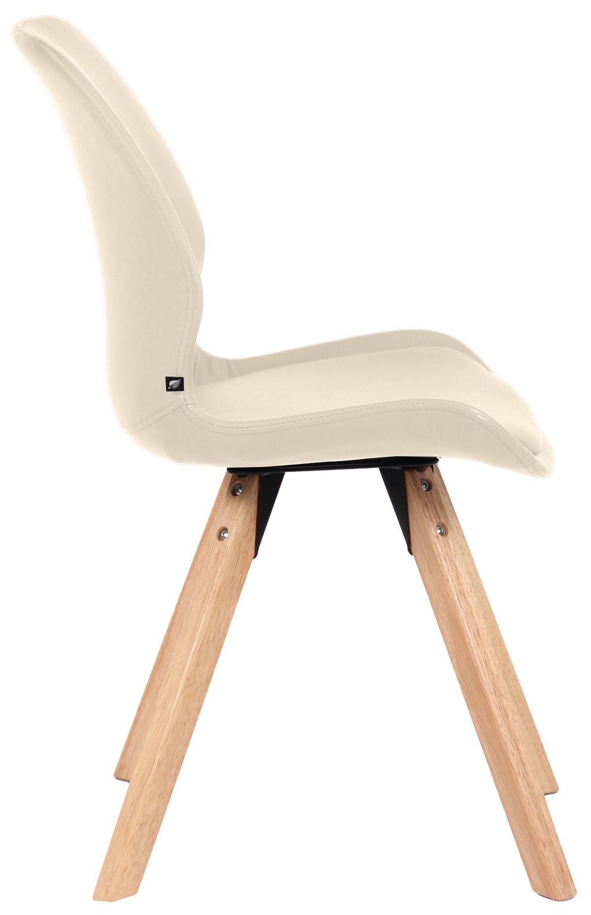 Set van 2 Eetkamerstoelen Luna creme,Kunstleer creme