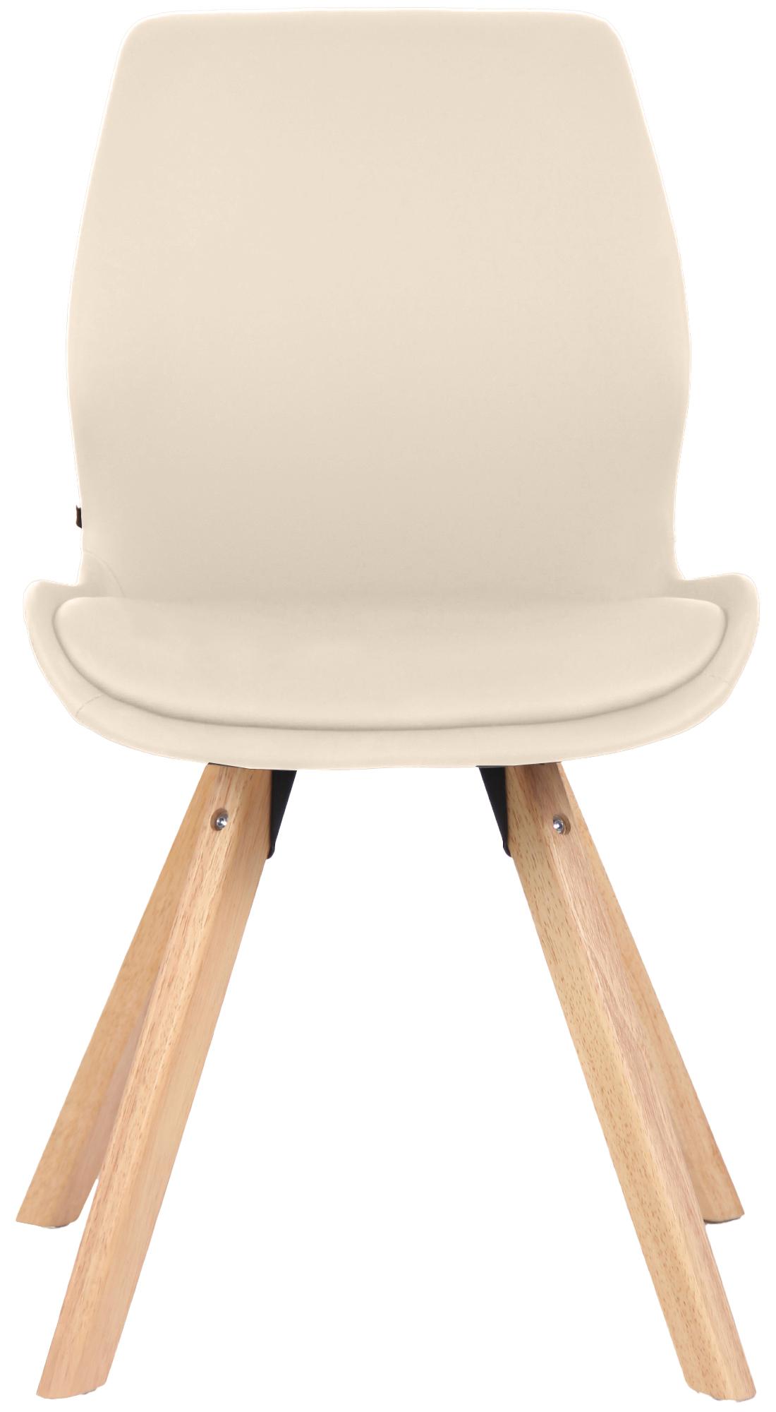 Set van 2 Eetkamerstoelen Luna creme,Kunstleer creme