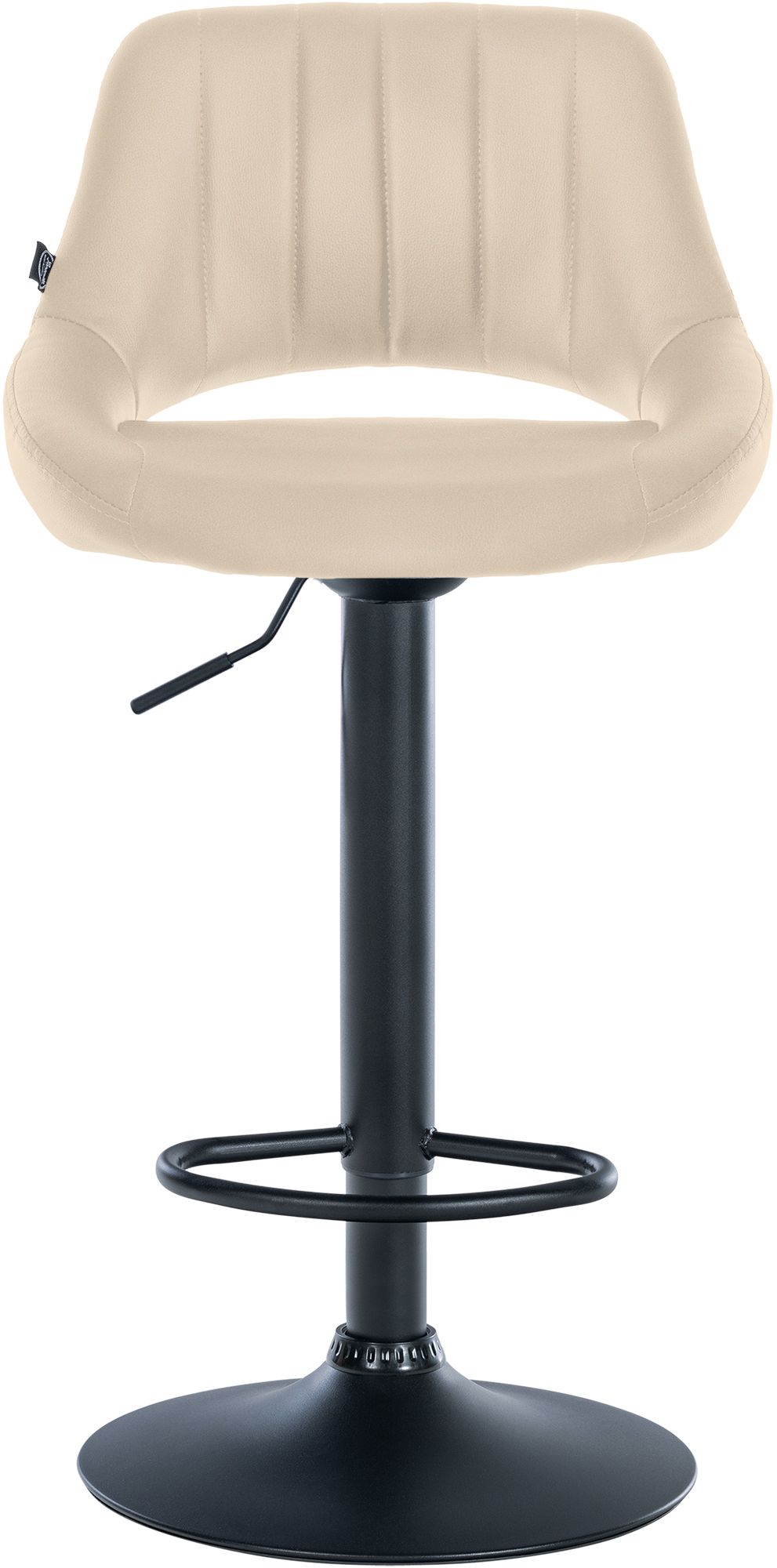Set van 2 barkrukken Milet kunstleer creme,Metaal mat zwart creme