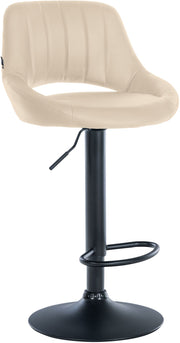 Barkruk Milet kunstleer creme,zwart creme