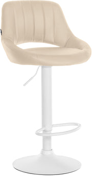 Barkruk Milet kunstleer creme,wit creme
